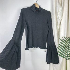 Free People Black Cowl Neck Sweater
